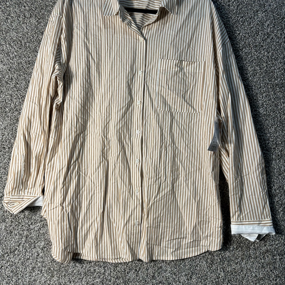 NWT Nine West women’s oversized long sleeve shirt SZ XL - Picture 2 of 7
